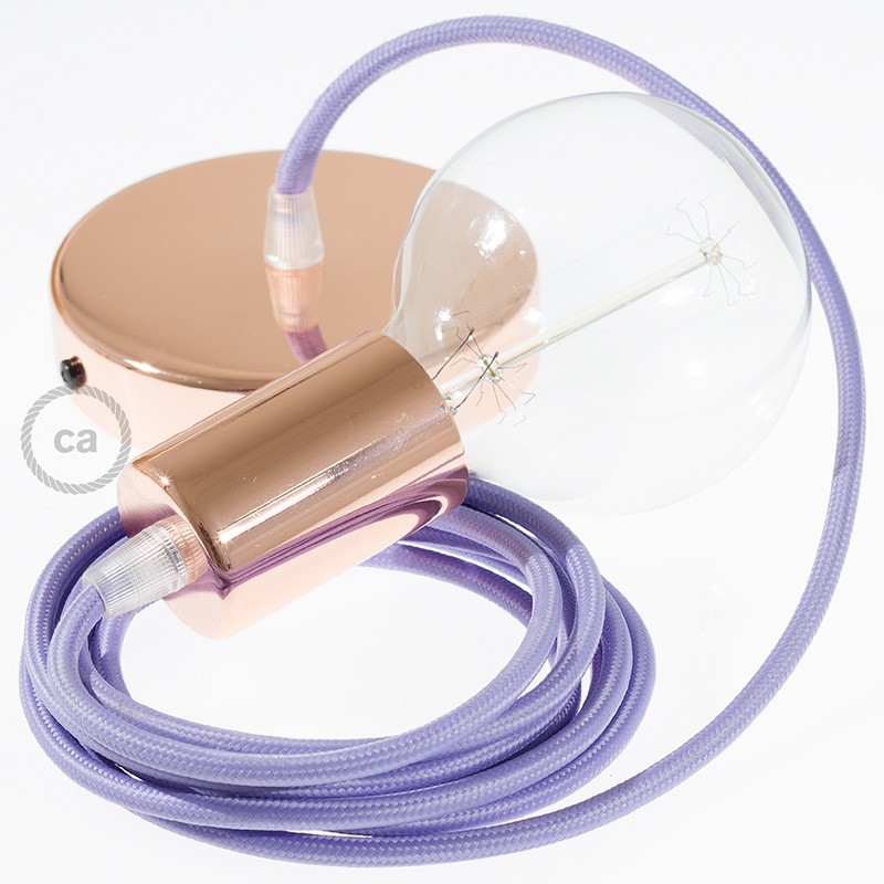 Viseća lampa s tekstilnim kabelom RM07 - Lila rajon