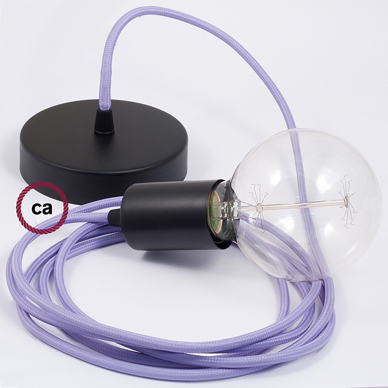 Viseća lampa s tekstilnim kabelom RM07 - Lila rajon