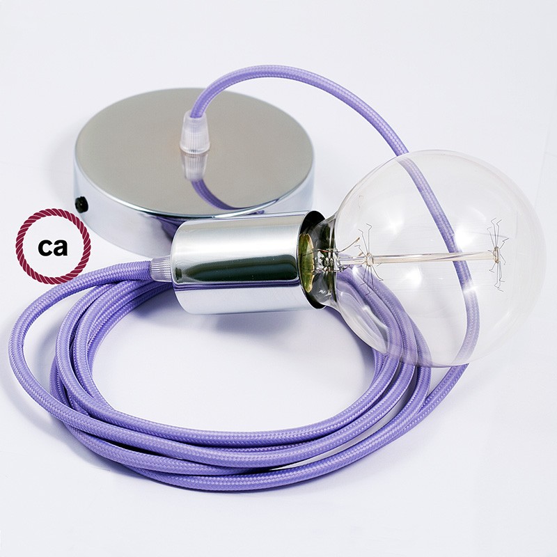 Viseća lampa s tekstilnim kabelom RM07 - Lila rajon