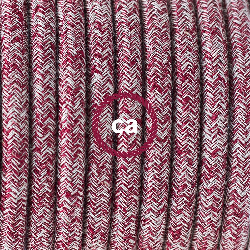 Viseća lampa za sjenilo s tekstilnim kabelom RS83 - Crvena Pamuk I Prirodni Lan