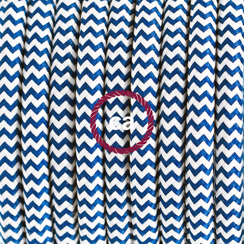 Viseća lampa za sjenilo s tekstilnim kabelom RZ12 - Cik-Cak Plavi rajon