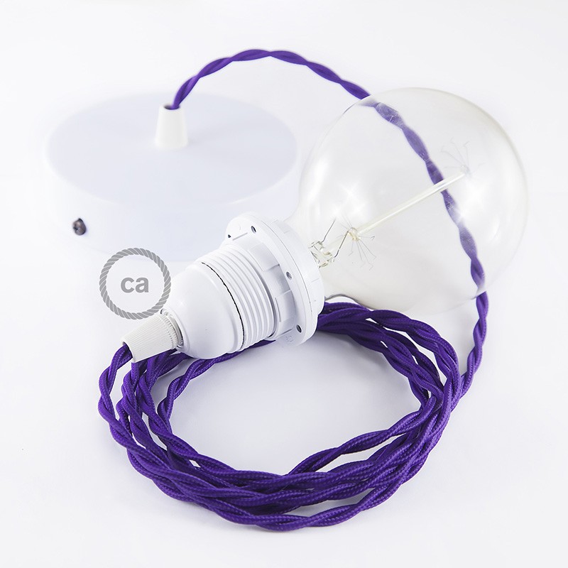 Viseća lampa za sjenilo s tekstilnim kabelom TM14 - Purpurni rajon