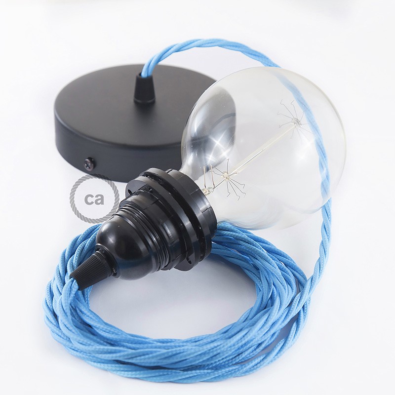 Viseća lampa za sjenilo s tekstilnim kabelom TM11 - Tirkizni rajon