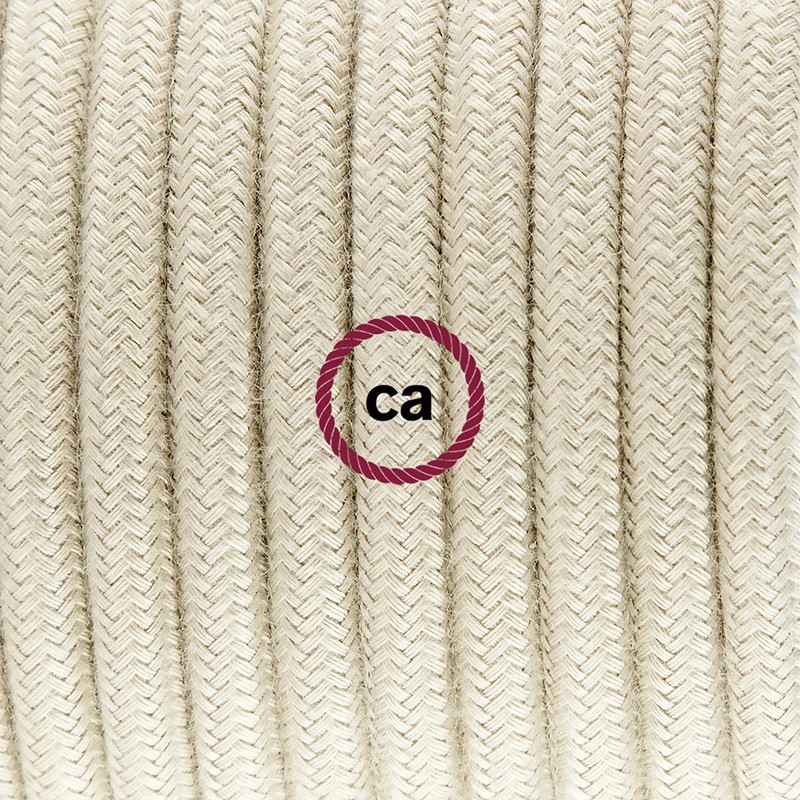 Komplet s prekidačem RC43 Kremasti Pamuk - 1,8 m. odaberite boju prekidača i utikača!