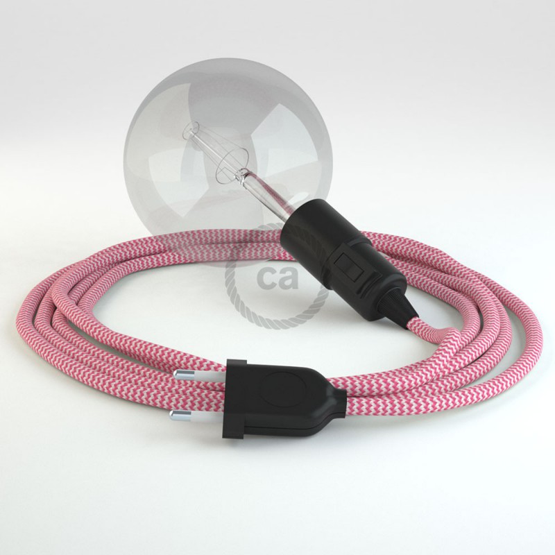 Kreirajte svoju viseću lampu "Snake" RZ08 Cik-Cak Fuksija rajon i unesite svjetlo gdje god želite.