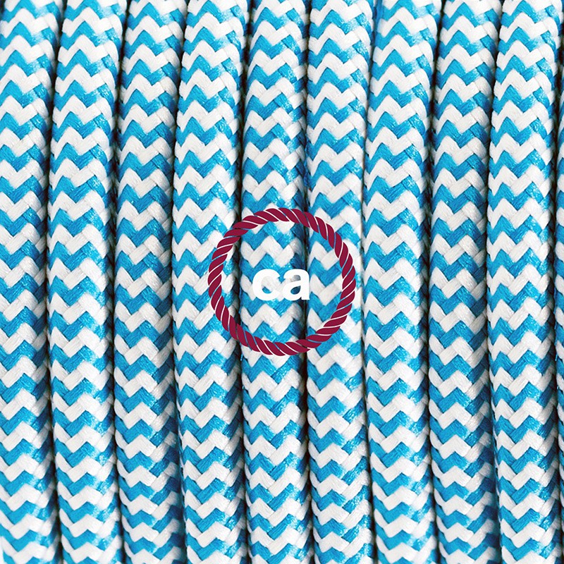 Komplet s podnim prekidačem RZ11 Cik-Cak Tirkizni rajon - 3 m. Odaberite boju prekidača i utikača!