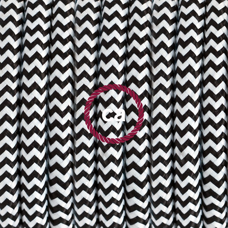 Komplet s podnim prekidačem RZ04 Cik-Cak Crni rajon - 3 m. Odaberite boju prekidača i utikača!