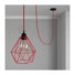 Viseća lampa s ukrasnim kavezom Diamant - crvena s crvenim RM09 kabelom