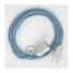 Produžni kabel za napajanje (2P 10A) Cik-Cak, Nebesko Plavi Pamuk i Prirodni Lan RD75 - Made in Italy