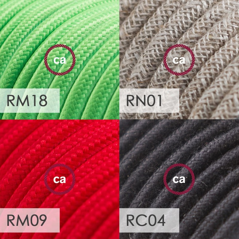 Posaluce, bijela metalna stolna svjetiljka za sjenilo, s tekstilnim kabelom, prekidačem i dvopolnim utikačem