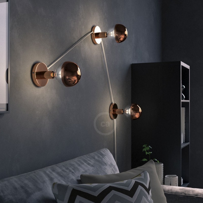 Bakrena "half sphere" Globe G125 LED žarulja 7W E27 2700K Dimabilna ( s prigušivanjem svjetla )