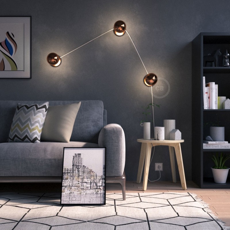 Bakrena "half sphere" Globe G125 LED žarulja 7W E27 2700K Dimabilna ( s prigušivanjem svjetla )