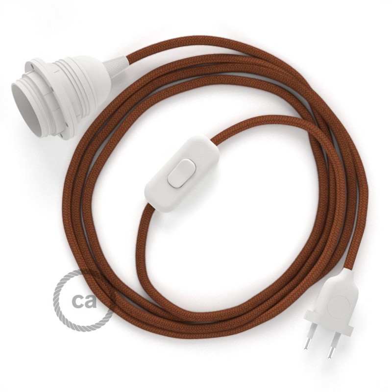 SnakeBis komplet za svjetiljku s tekstilnim kabelom - Jelenje Smeđi Pamuk RC23
