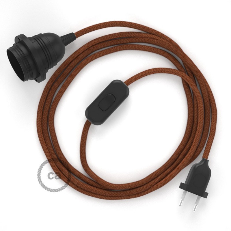 SnakeBis komplet za svjetiljku s tekstilnim kabelom - Jelenje Smeđi Pamuk RC23