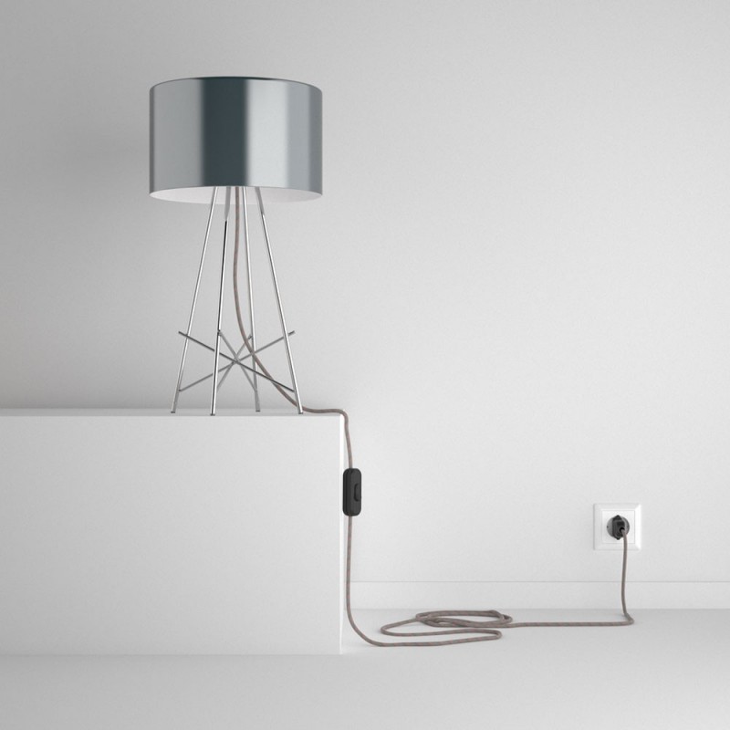 SnakeBis komplet za svjetiljku s tekstilnim kabelom - Crte, Ružičasti Pamuk I Prirodni Lan RD51