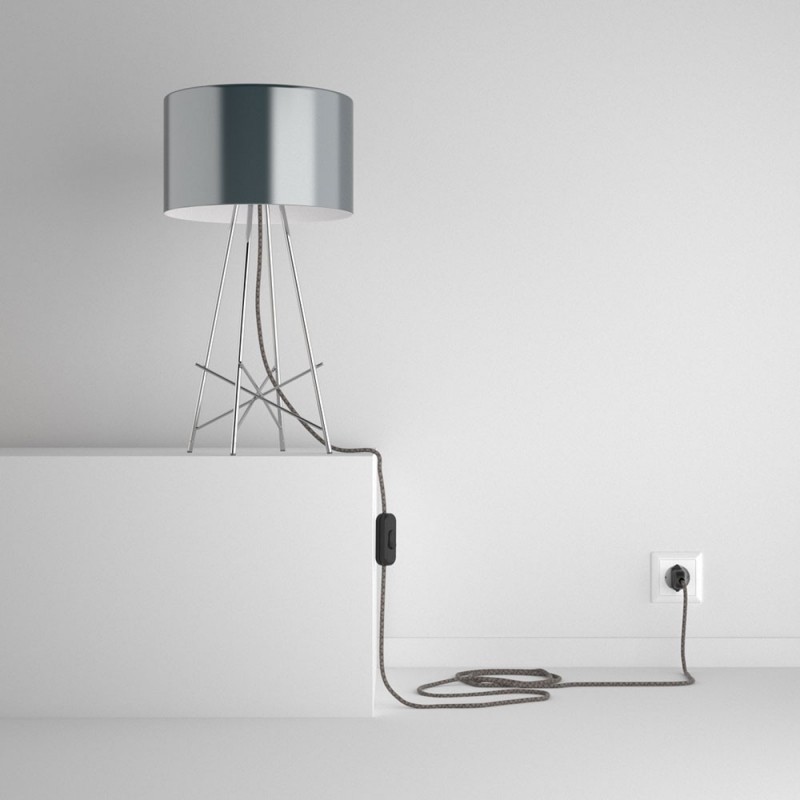 SnakeBis komplet za svjetiljku s tekstilnim kabelom - Romb,Antracit Pamuk I Prirodni Lan RD64