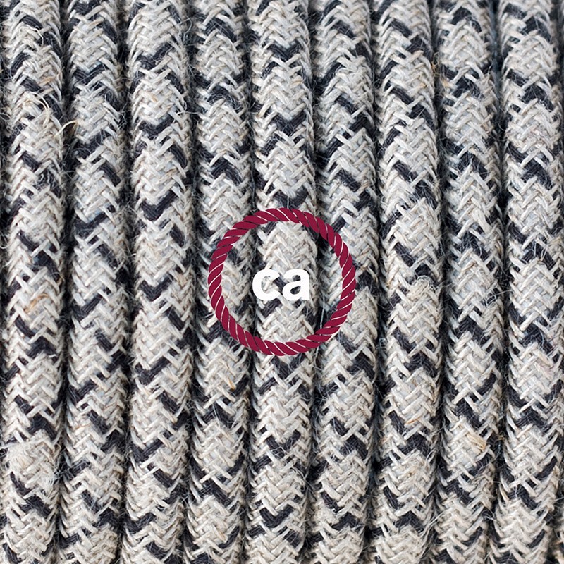 SnakeBis komplet za svjetiljku s tekstilnim kabelom - Romb,Antracit Pamuk I Prirodni Lan RD64