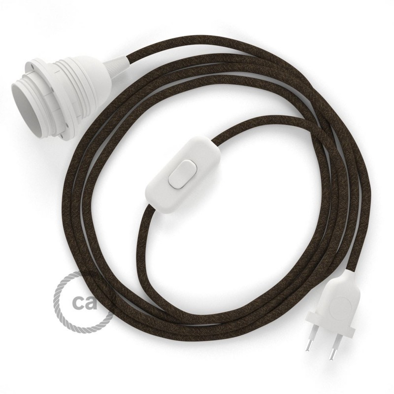 SnakeBis komplet za svjetiljku s tekstilnim kabelom - Braon Prirodni Lan RN04