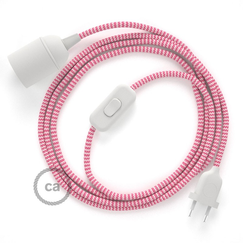 SnakeBis komplet za svjetiljku s tekstilnim kabelom - Cik-Cak Fuksija Rajon RZ08