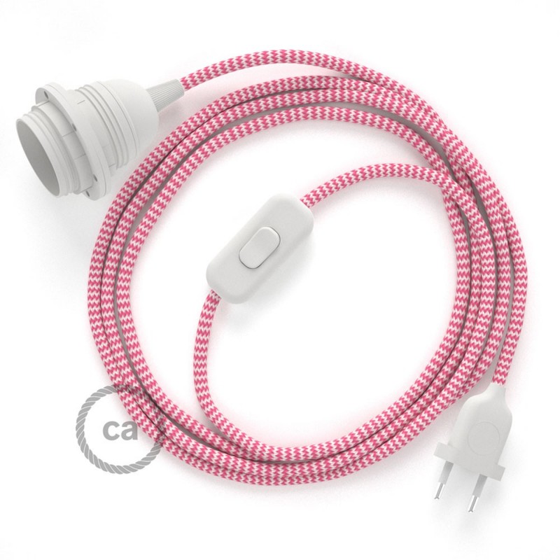 SnakeBis komplet za svjetiljku s tekstilnim kabelom - Cik-Cak Fuksija Rajon RZ08