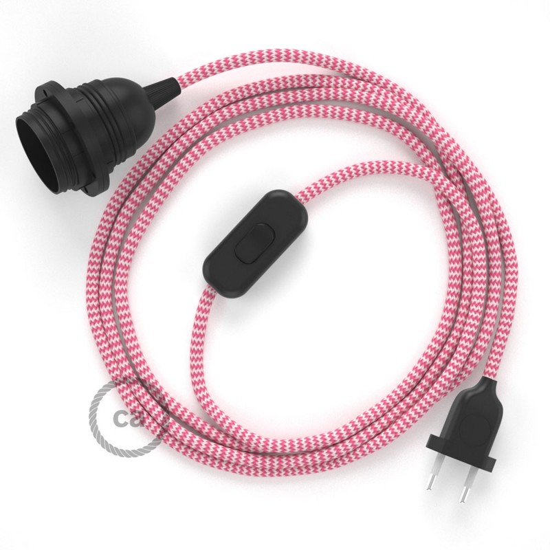 SnakeBis komplet za svjetiljku s tekstilnim kabelom - Cik-Cak Fuksija Rajon RZ08