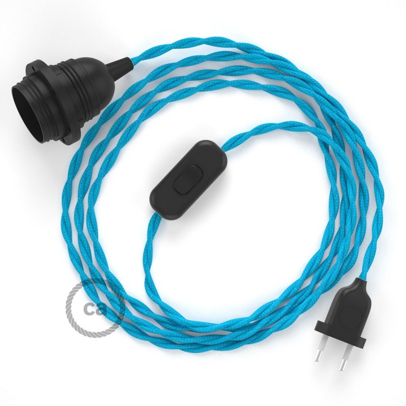 SnakeBis komplet za svjetiljku s tekstilnim kabelom - Tirkizni Rajon TM11