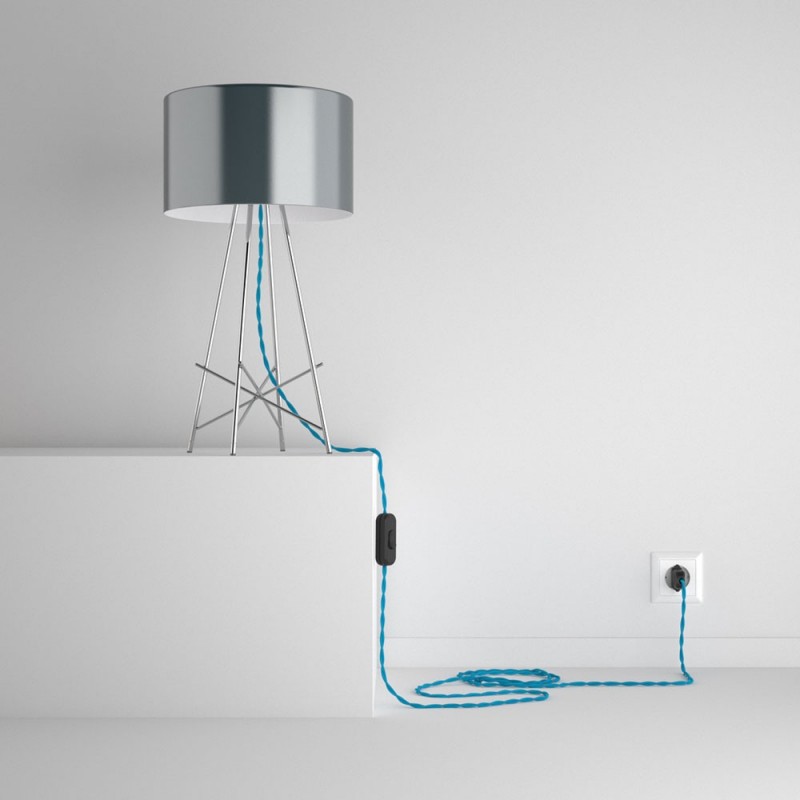 SnakeBis komplet za svjetiljku s tekstilnim kabelom - Tirkizni Rajon TM11