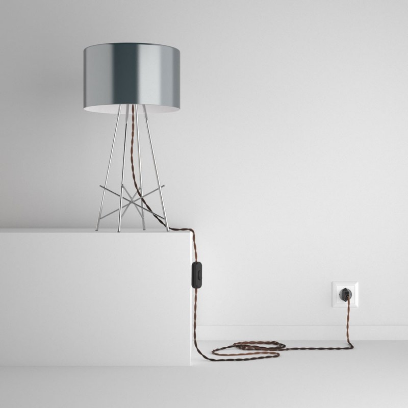 SnakeBis komplet za svjetiljku s tekstilnim kabelom - Crna I Whiskey Rajon TZ22