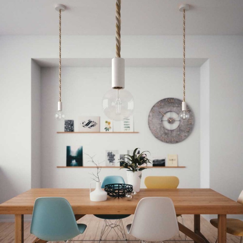 Električno uže XL, kabel 3x0,75 prekriven prirodnim lanom, pamukom i jutom Country. Promjer: 24mm.