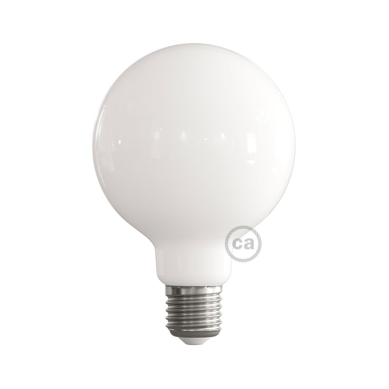led mliječno bijela žarulja - Globe G95 - 7.5W E27 Dimabilna ( s prigušivanjem svjetla ) 2700K