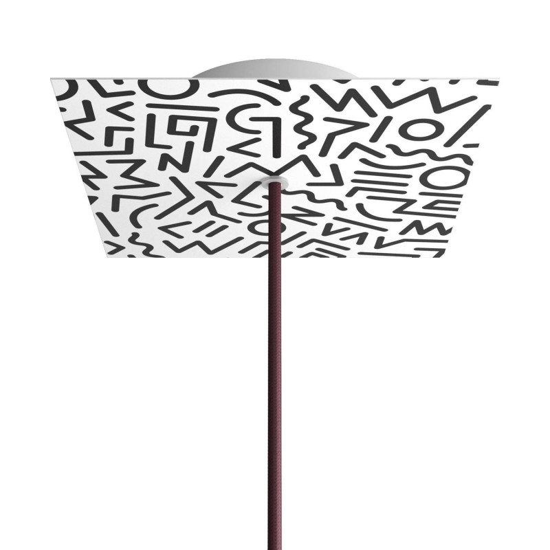 Kvadratna stropna dekoracija za rozetu 200 mm - Rose-One sistem s 1 rupom