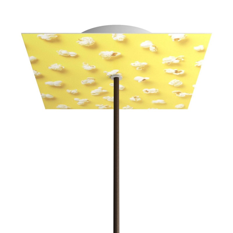 Kvadratna stropna dekoracija za rozetu 200 mm - Rose-One sistem s 1 rupom