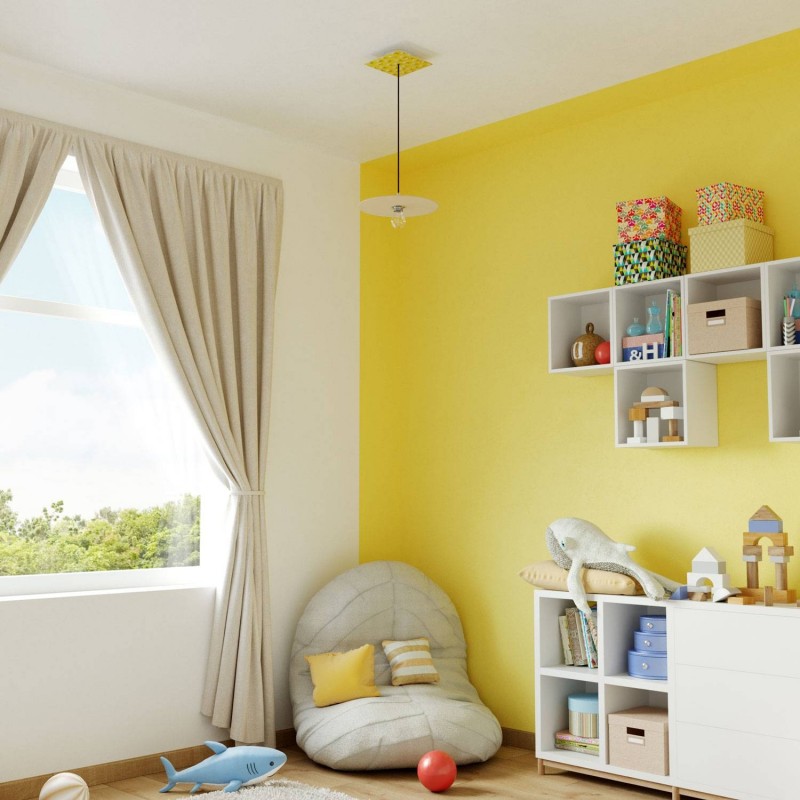 Kvadratna stropna dekoracija za rozetu 200 mm - Rose-One sistem s 1 rupom