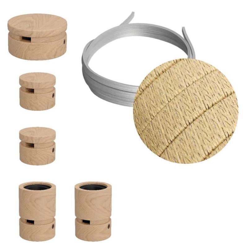 Filé System Wiggle Set - s 3m String light kebela i 5 drvenih komponenti za unutarnje prostore.