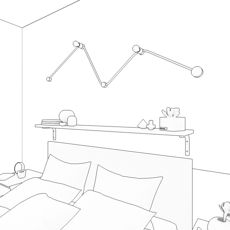 Filé System Wiggle Set - s 3m String light kebela i 5 drvenih komponenti za unutarnje prostore.