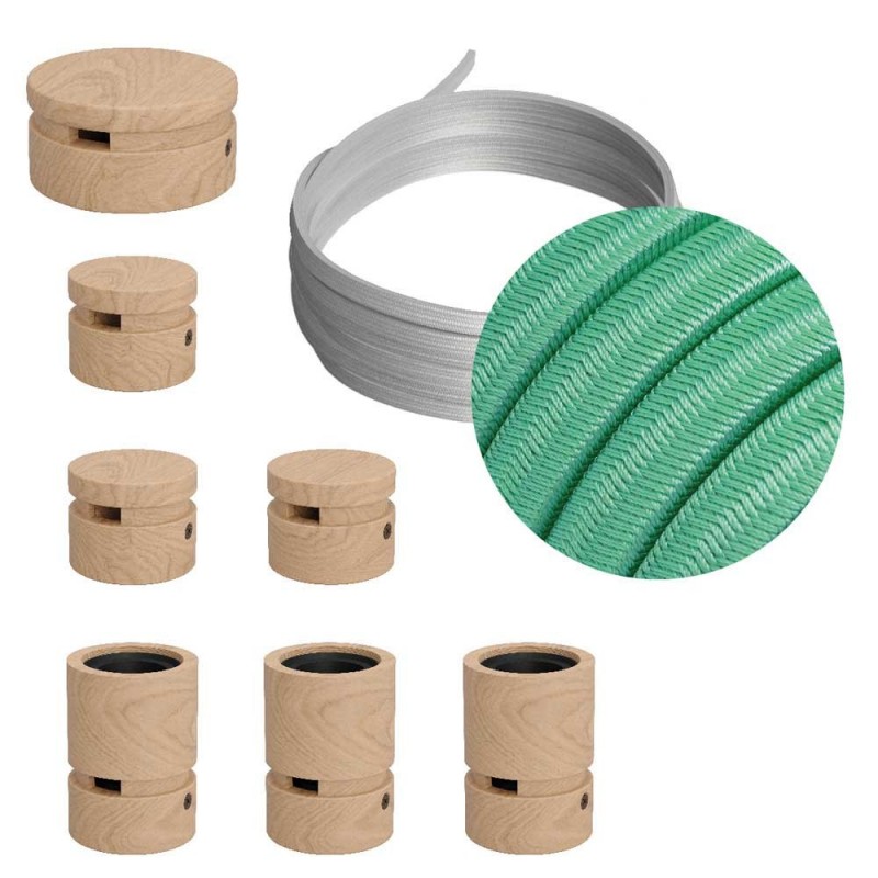 Filé System Linear Set - s 5m String light kabela i 7 drvenih komponenti za unutarnje prostore.