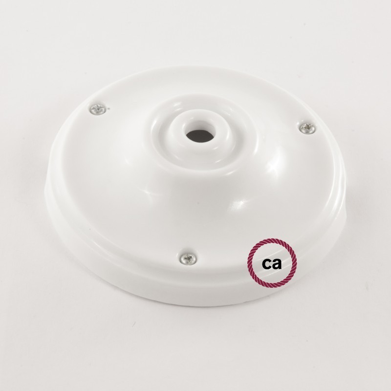 Viseća porculanska lampa, set s tekstilnim kabelom RC43 - Kremasti Pamuk