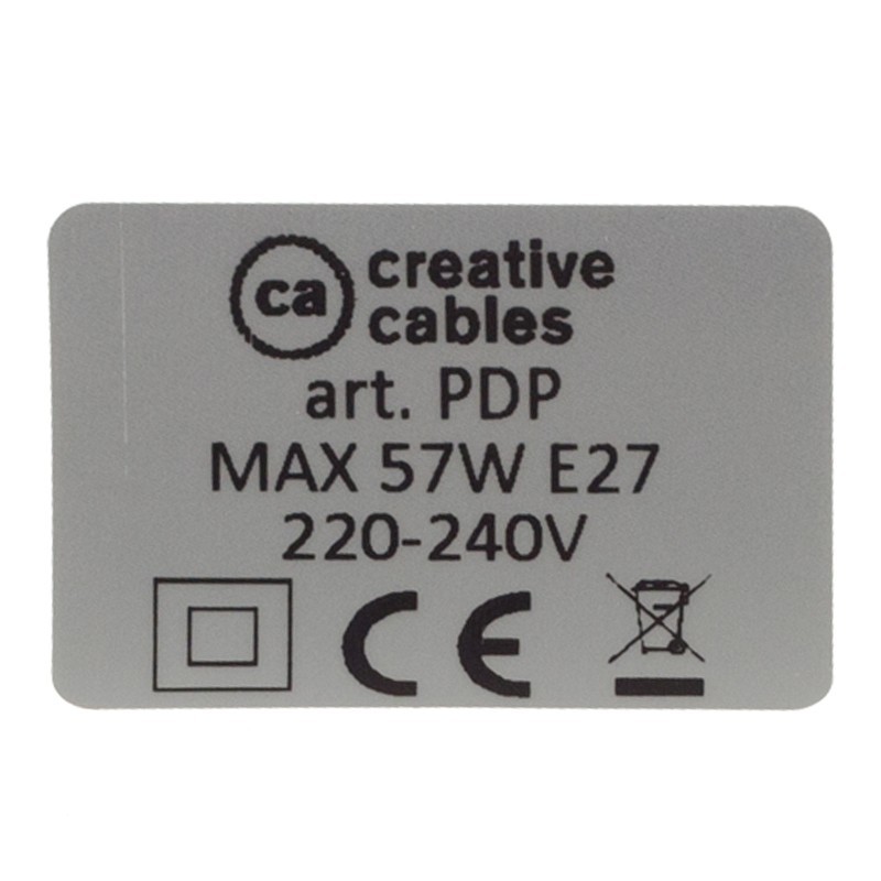 Viseća porculanska lampa, set s tekstilnim kabelom RL03 - Svjetlucavo Sivi rajon