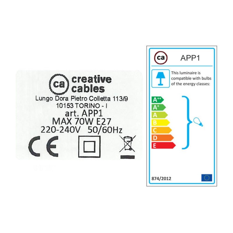 Fermaluce Vintage, metalna i porculanska zidna lampa sa metalnim nosačem