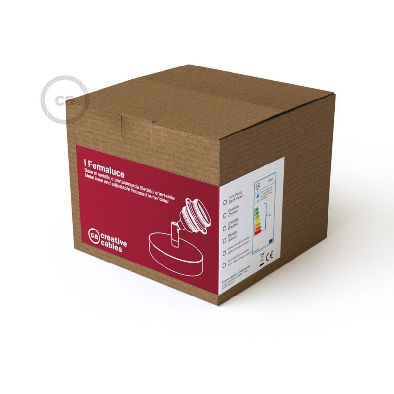 Fermaluce Metallo 90° Monochrome, podesiva zidna ili stropna lampa sa držačem žarulja navoja E27